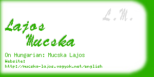 lajos mucska business card